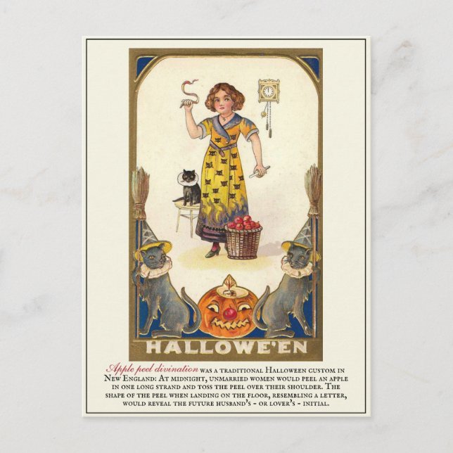 Cartão Postal Vintage Victorian Erstwhile Halloween Tradiations (Frente)