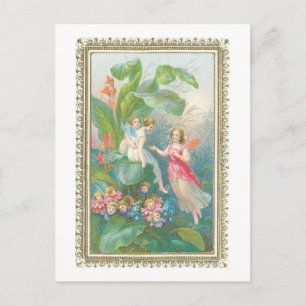 Cartão Postal Vintage Victorian Fantasy Fairies