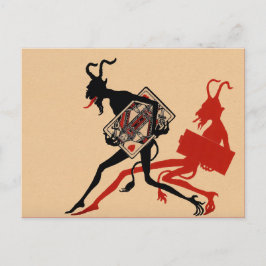 Cartão Postal Vintage Victorian Krampus Postcard