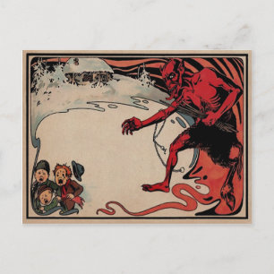 Cartão Postal Vintage Victorian Krampus Postcard