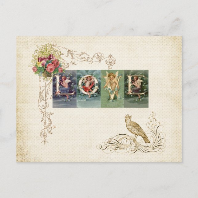 Cartão Postal Vintage Victorian Love (Frente)