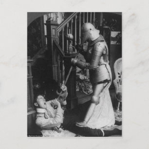 Cartão Postal Vintage Victorian Man and Knight