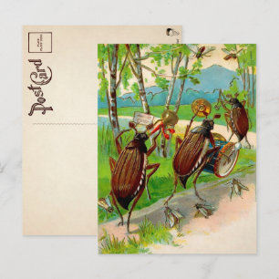 Cartão postal Vintage Victorian Marching Bugs
