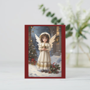 Cartão Postal Vintage Victorian Retro Christmas Angel