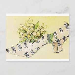 Cartão Postal Vintage Victorian Sassy Cinderella Slipper