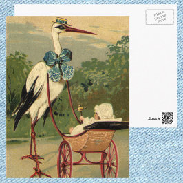 Cartão Postal Vintage Victorian Storey e Baby Carruagem