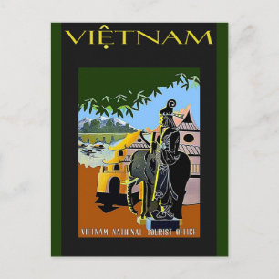 Cartão Postal Vintage Vietnam Poster de viagens de turismo