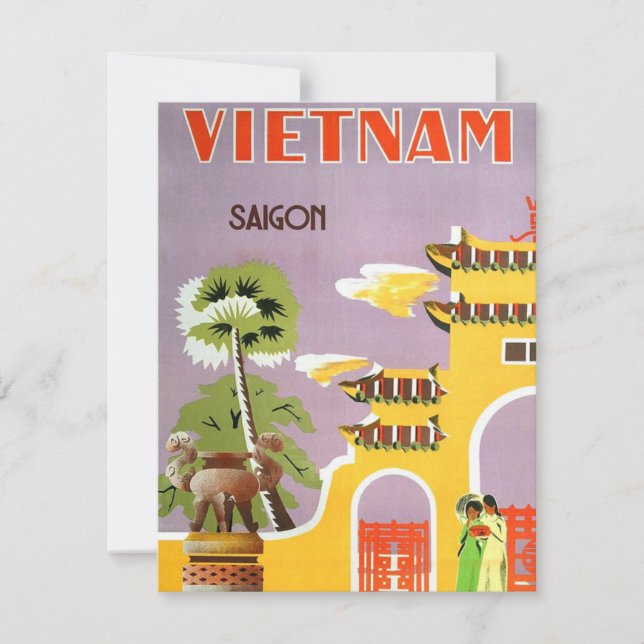 Cartão postal Vintage Vietnam Saigon Viagem (Frente)