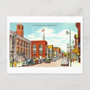 Cartão Postal Vintage View of Burlington, Vermont,