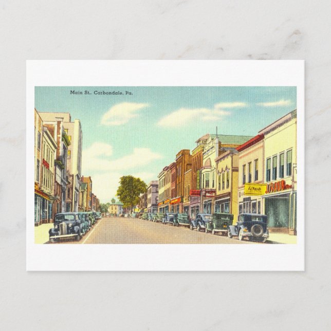 Cartão Postal Vintage View of Carbondale, Pensilvânia, (Frente)