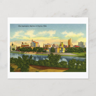 Cartão Postal Vintage View of Dayton, Ohio, Skyline