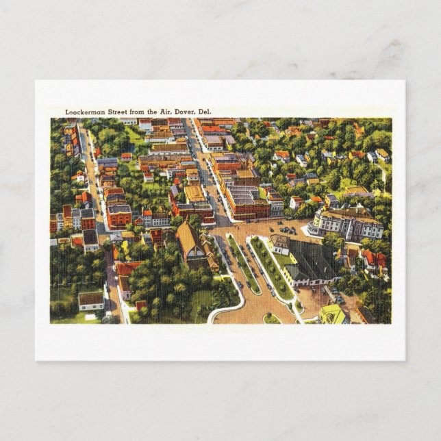 Cartão Postal Vintage View of Dover, Delaware, (Frente)