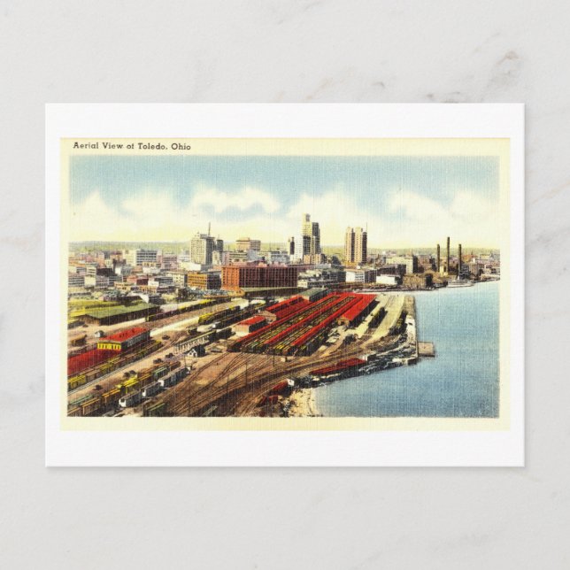 Cartão Postal Vintage View of Toledo, Ohio, (Frente)