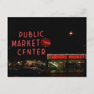 Cartão postal Vintage View Pike Place Market Seat