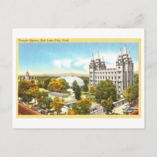 Cartão Postal Vintage View: Temple Square, Salt Lake City, Utah,