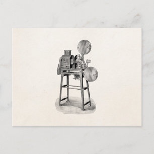 Cartão Postal Vintage Vintage Filme Camera Equipamento Cinematog