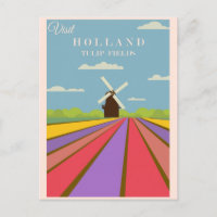 Vintage Visite o Poster de viagens Holland Tulip F