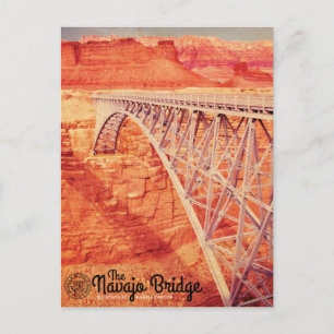 Cartão Postal Vintage Visite o Viagem da ponte Navajo da Arizona
