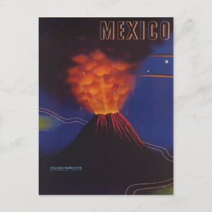 Cartão Postal Vintage Volcan Parícutin México Erupção