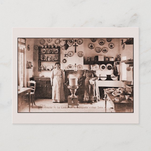 Cartão Postal Vintage, wafffle belga e pancake house (Frente)