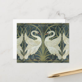 Cartão Postal Vintage Walter Crane Swan Rush e Iris