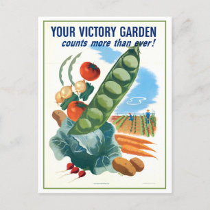 Cartão postal Vintage Wartime Victory Garden