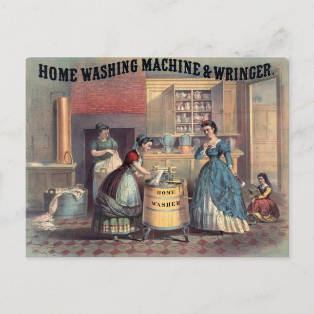 Cartão Postal Vintage Washing Machine Advertisement (Frente)