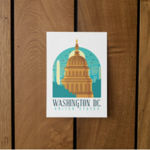 Cartão Postal Vintage Washington D.C. Capitol dos Estados Unidos