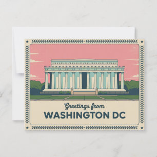 Cartão postal Vintage Washington DC   Saudações de