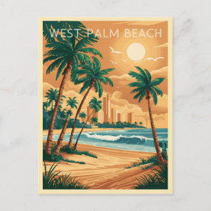 Cartão Postal Vintage West Palm Beach, Florida