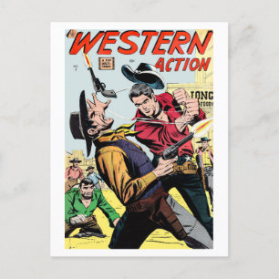 Cartão Postal Vintage Western Action Cobrir