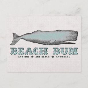 Cartão Postal Vintage Whale Beach Bum