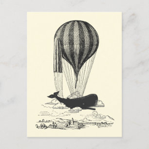 Cartão Postal Vintage Whale Lover Design