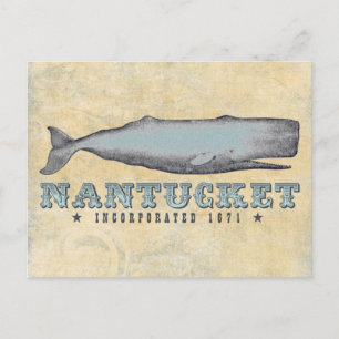 Cartão Postal Vintage Whale Nantucket Massachusetts Inc 1671