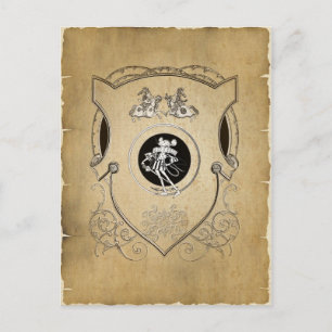 Cartão Postal Vintage Whimsy Mouse blindado