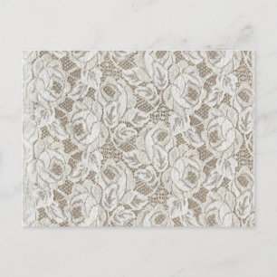 Cartão Postal Vintage White Rose Lace