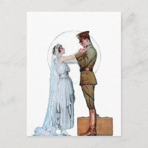 Cartão Postal Vintage WI Army Bride