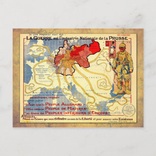 Cartão Postal Vintage WI map poster da Prússia