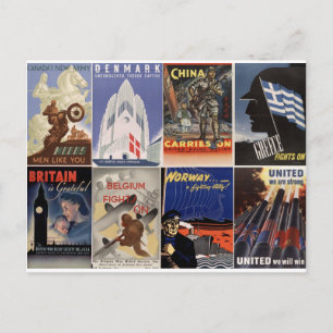 Cartão Postal vintage WII posters: unidos somos fortes