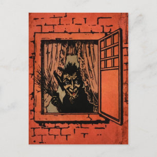 Cartão Postal Vintage Window Krampus