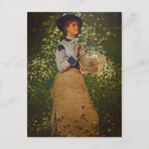 Cartão Postal Vintage Winslow Homer The Butterfly Girl