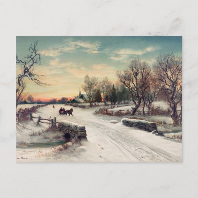 Cartão Postal Vintage Winter (Frente)