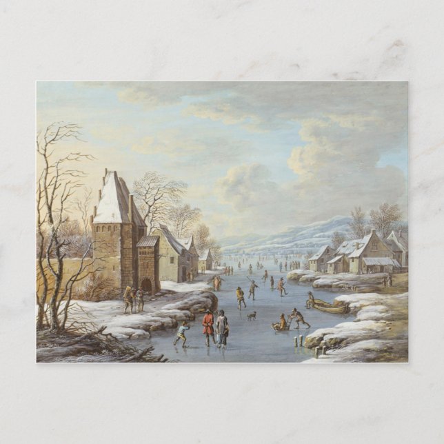 Cartão postal Vintage Winter (Frente)