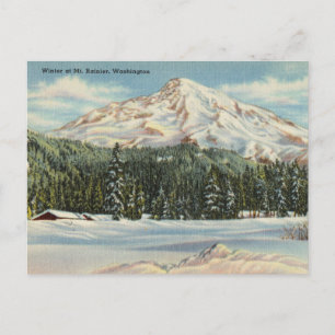 Cartão Postal Vintage Winter at Mt. Rainier, Washington