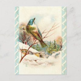 Cartão Postal Vintage Winter Blue