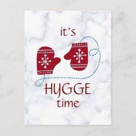 Cartão Postal Vintage Winter Mittens Hygge Time Modern Cozy