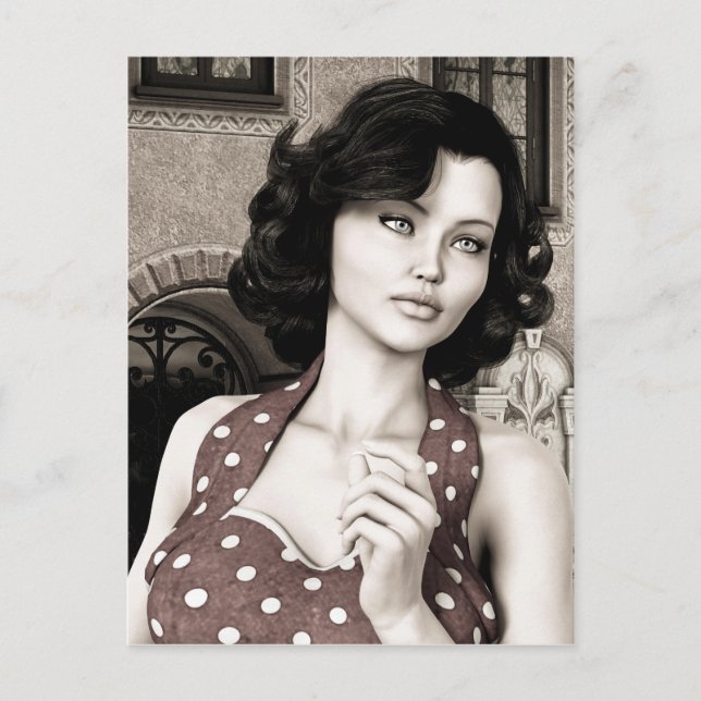 Cartão Postal Vintage Woman (Frente)