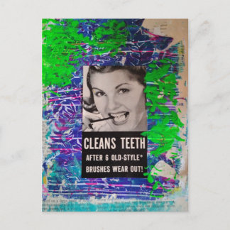 Cartão Postal Vintage Woman Cleans teeth Vintage Ad