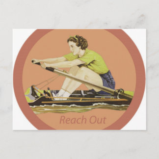 Cartão Postal Vintage Woman Rower