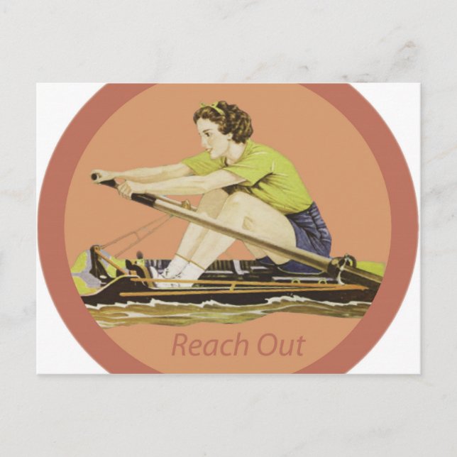 Cartão Postal Vintage Woman Rower (Frente)